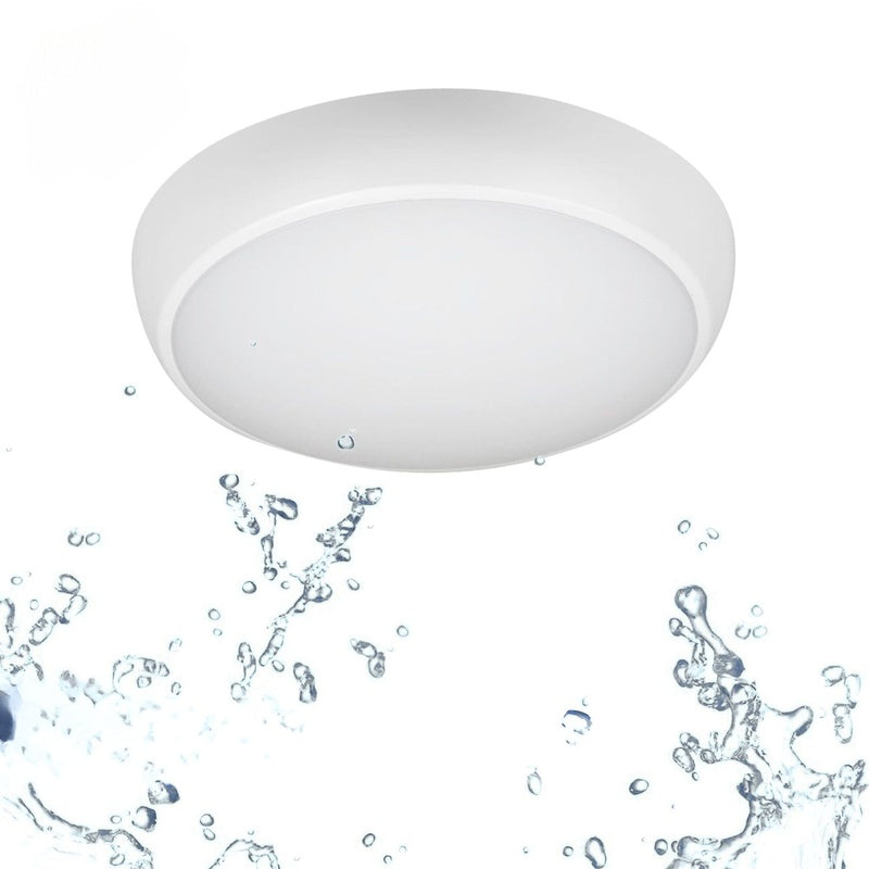 IP65 Flush Ceiling Light with an Emergency Module in Matt White