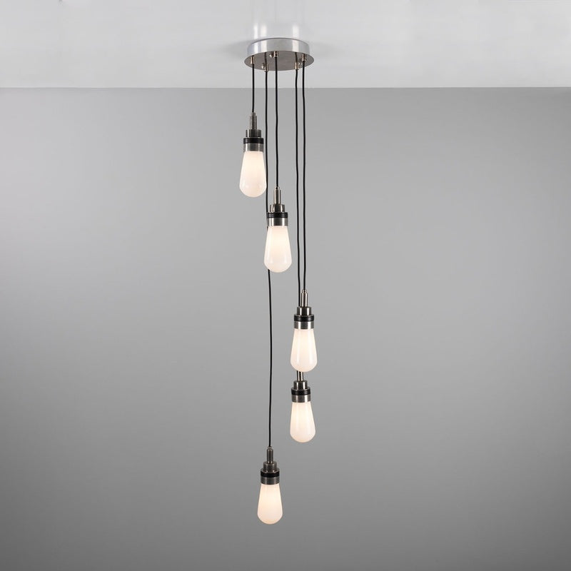 IP65 Rated Pendant Cluster for Over a Bath in Brushed Stainless