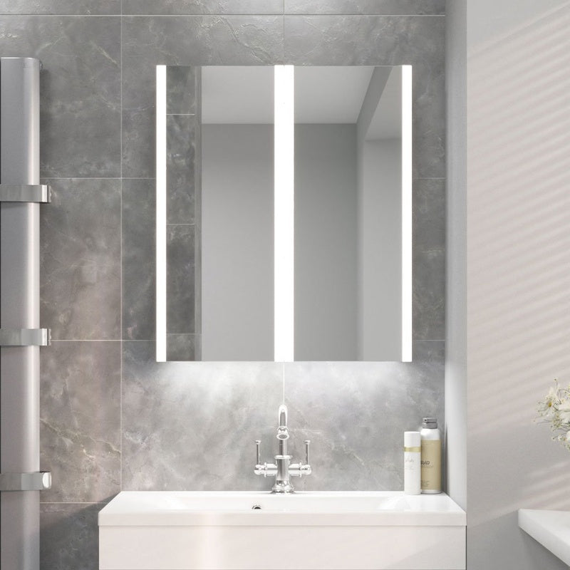 Illuminated Mirror Cabinet with Tunable Front Lighting in Matt White