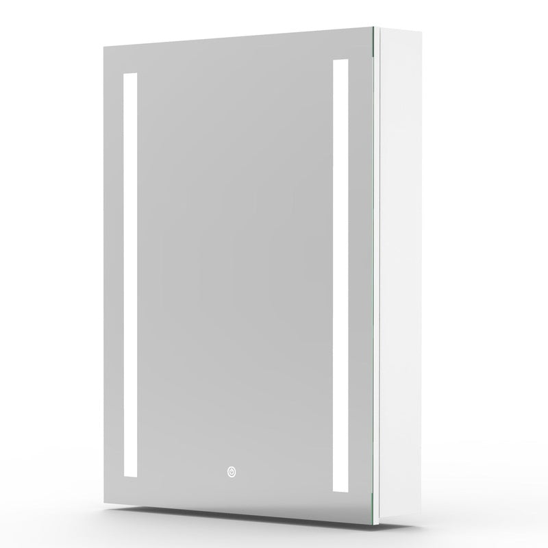 Illuminated Mirror Cabinet with a Demister Pad in Matt White