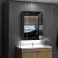 Illuminated Mirror Cabinet with an Ambient Backlight in Matt Black