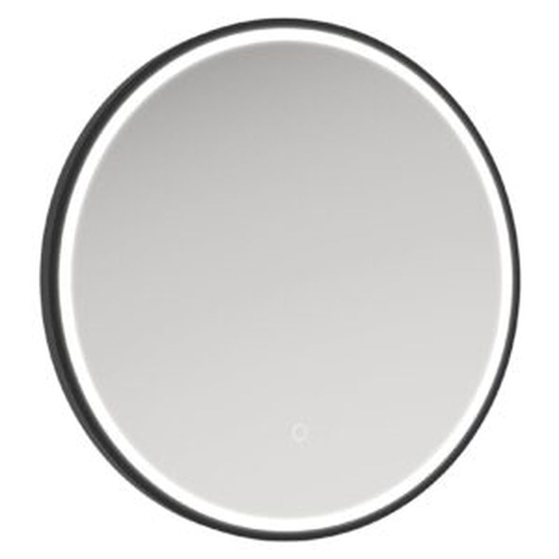 Illuminated Mirror with a Metal Frame in Matt Black
