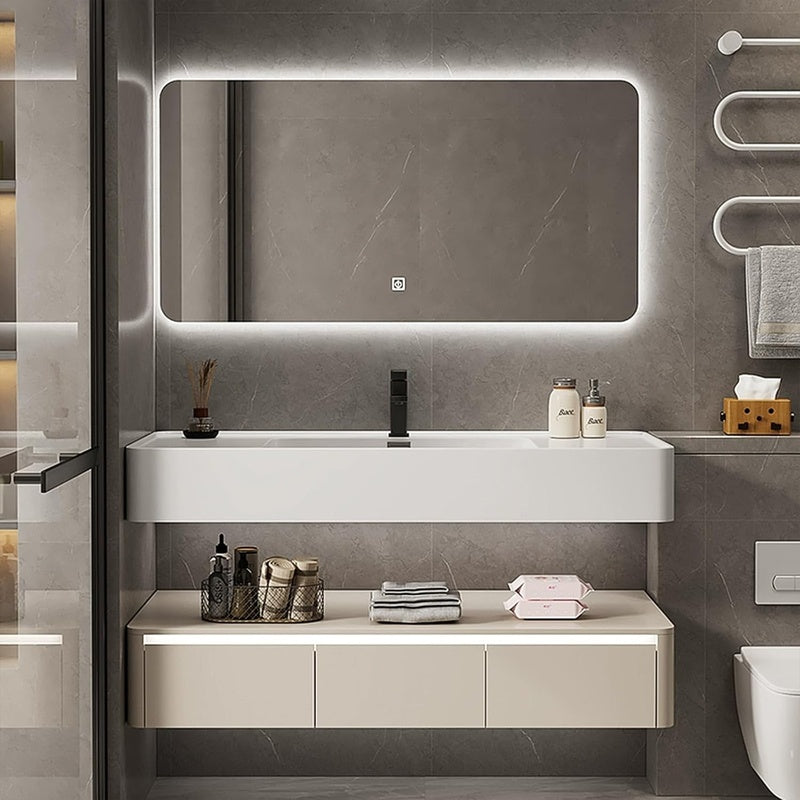 Installed Bathroom Package with a Demisting Mirror in Matt White