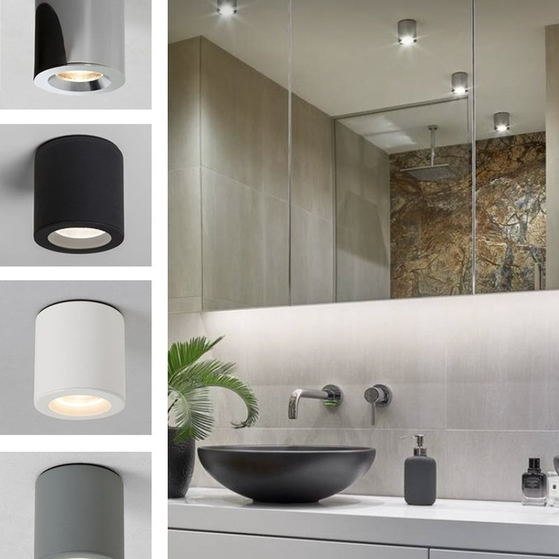 Installed Wet Room Lighting Package in Brushed Chrome