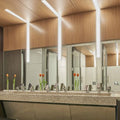 Office Washroom Lighting Package with Presence Detection in Brushed Chrome