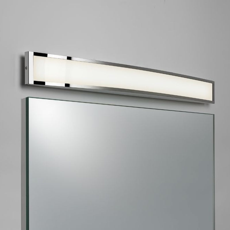 Over Mirror Light Bar at 900mm in Brushed Chrome