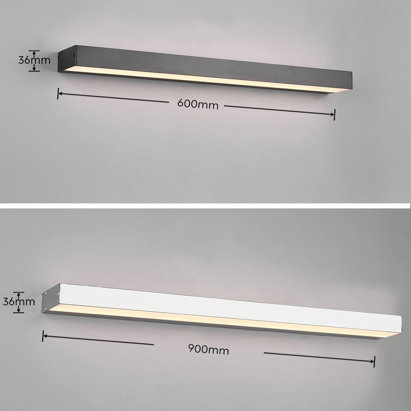 Over Mirror Light Bar at 900mm in Matt Black
