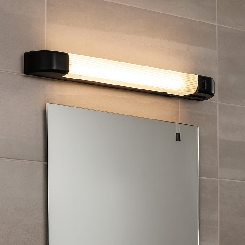 Over Mirror Light with a Shaver Socket in Matt Black