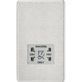 Recessed Shaver Socket in Brushed Chrome