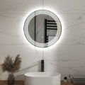 Round Backlit Illuminated Mirror in Brushed Chrome