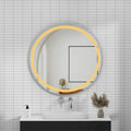 Round Front Lit Demisting Mirror in Brushed Chrome