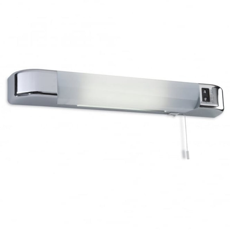 Shaver Socket with a Light and a Pull Cord in Brushed Chrome