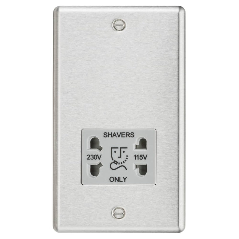 Shaver Socket with a Light in Brushed Chrome