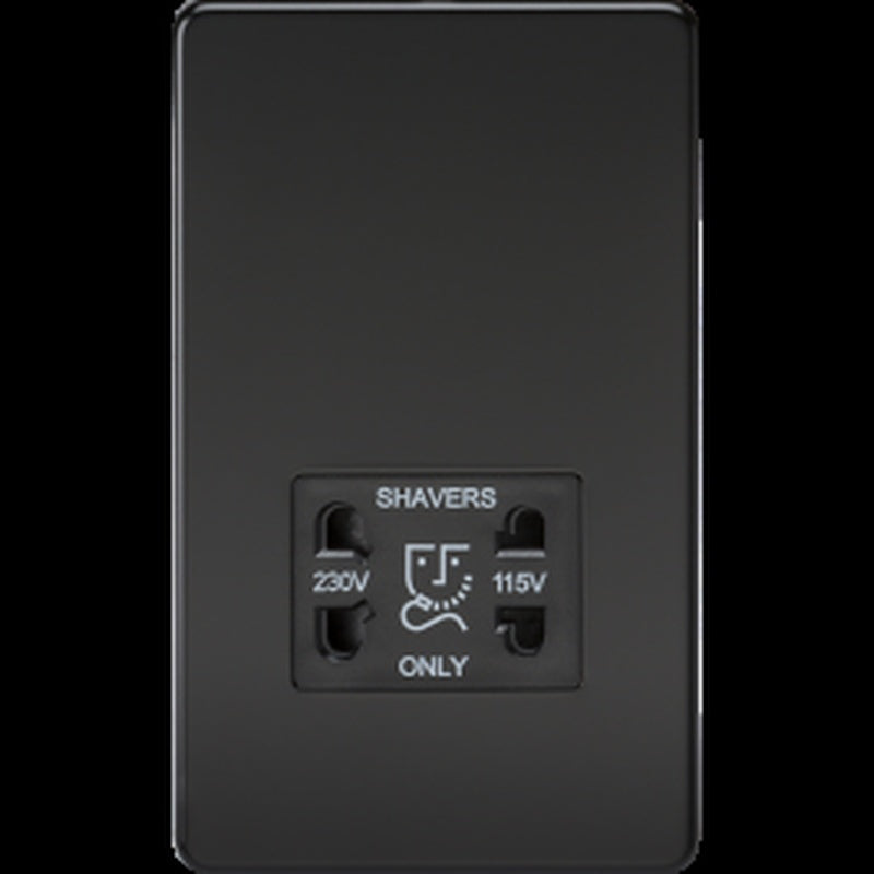 Shaver Socket with a Light in Matt Black