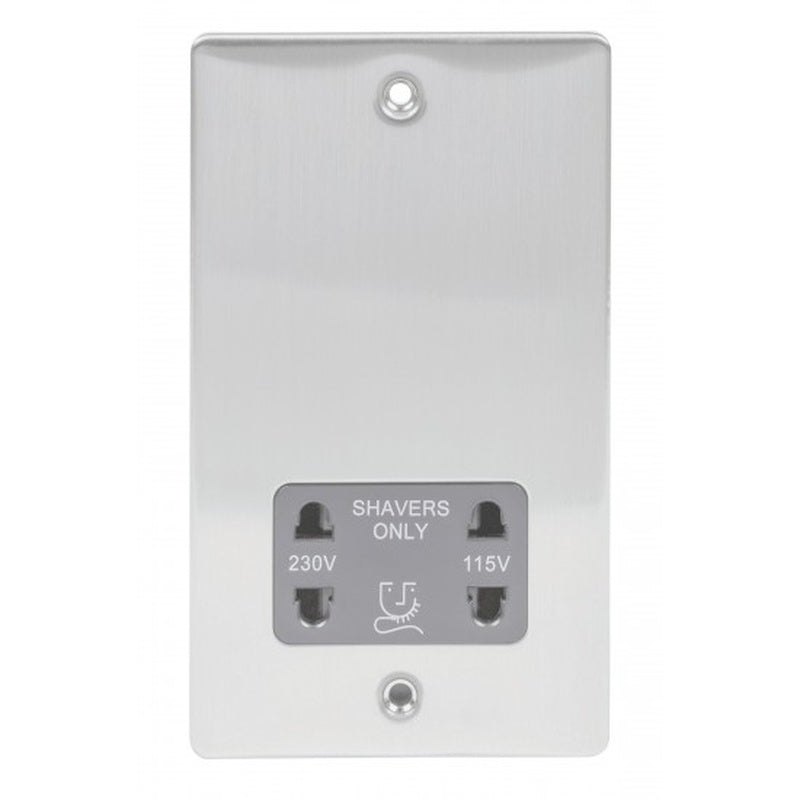 Shaver Socket with a Shaver Cradle in Brushed Chrome