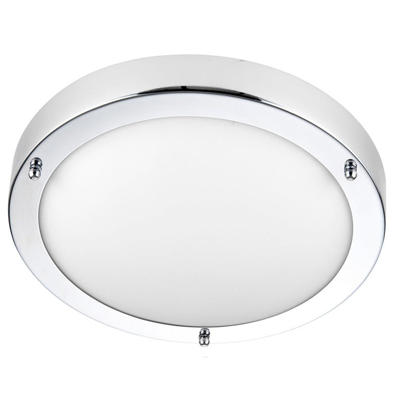 Slim IP44 Ceiling Light at 25mm Deep in Brushed Chrome