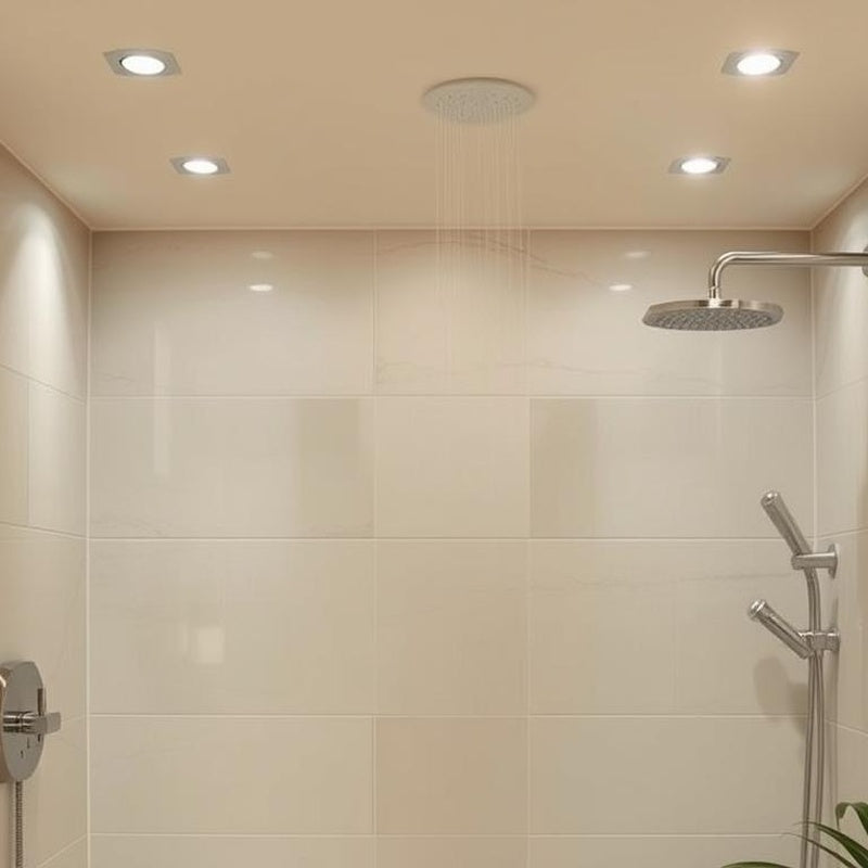 Wet Room Lighting Package with Zone 0 Floor Lights in Brushed Chrome