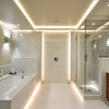 Wet Room Lighting Package with Zone 0 Floor Lights in Brushed Stainless