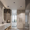 Wet Room Lighting Package with a Recessed Shower Light in Brushed Stainless
