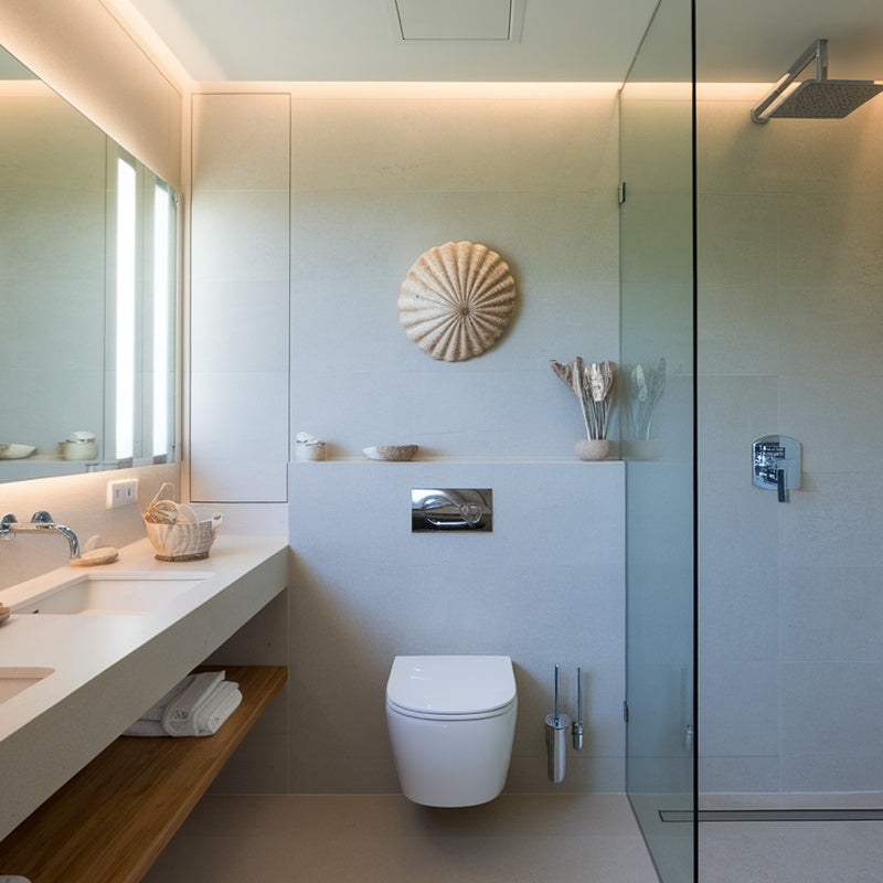 Wet Room Package for a Coastal House in Brushed Chrome